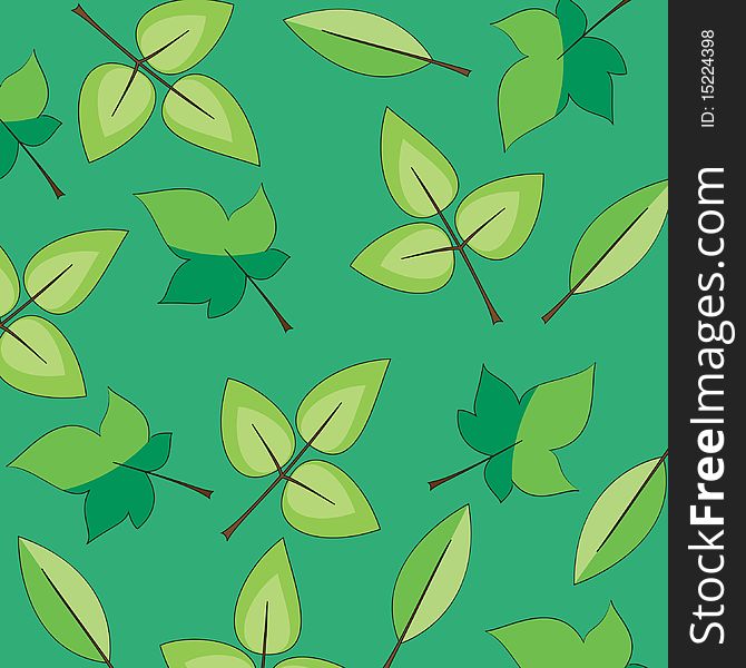 Seamless wallpaper with green leaves