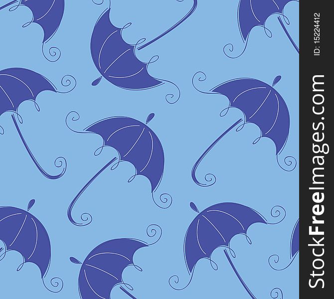 Seamless wallpaper pattern with umbrellas