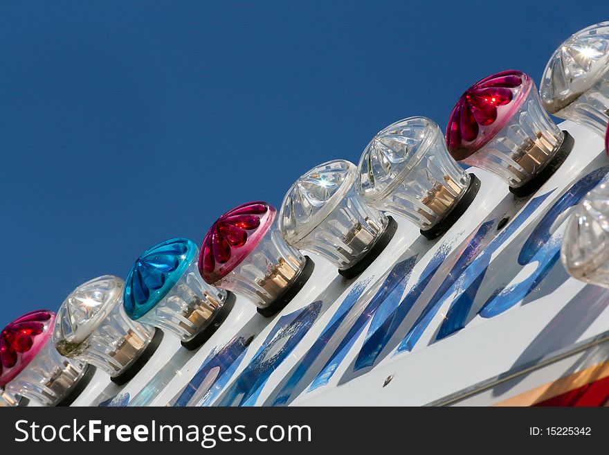 Lights from a carnival food stand. Lights from a carnival food stand