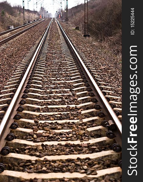 View of the railway track on a sunny day