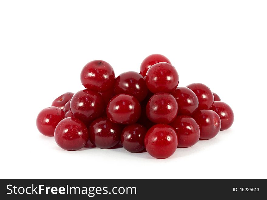 Heap of fresh cherries isolated on white. Heap of fresh cherries isolated on white