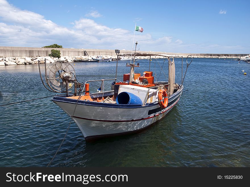 A fishing boat in harbour  - Sardinia - Italy