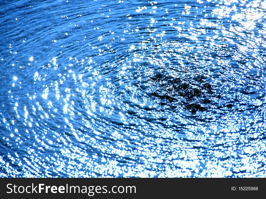 Blue Water with Falling Drops