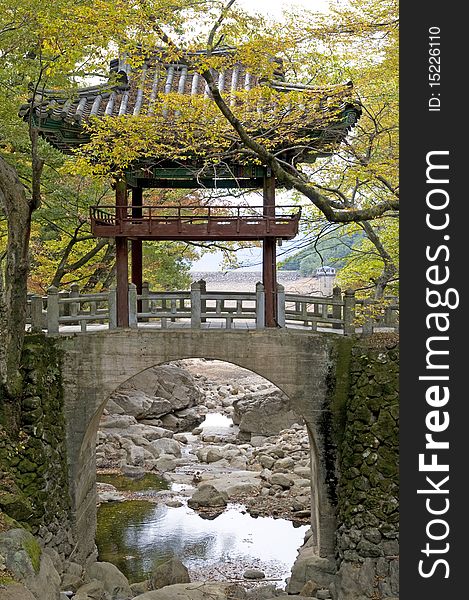 Temple Bridge In Autumn Colors