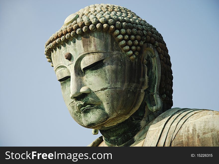 Face of Daibutsu Budha Immage,Kamakura City,Japan
