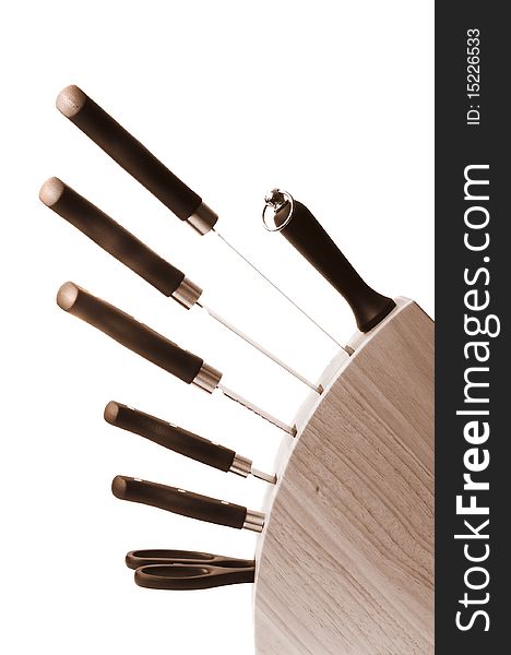 Collection of kitchen knives
