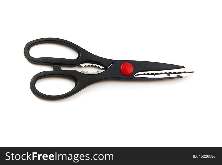 Kitchen scissors isolated on white background