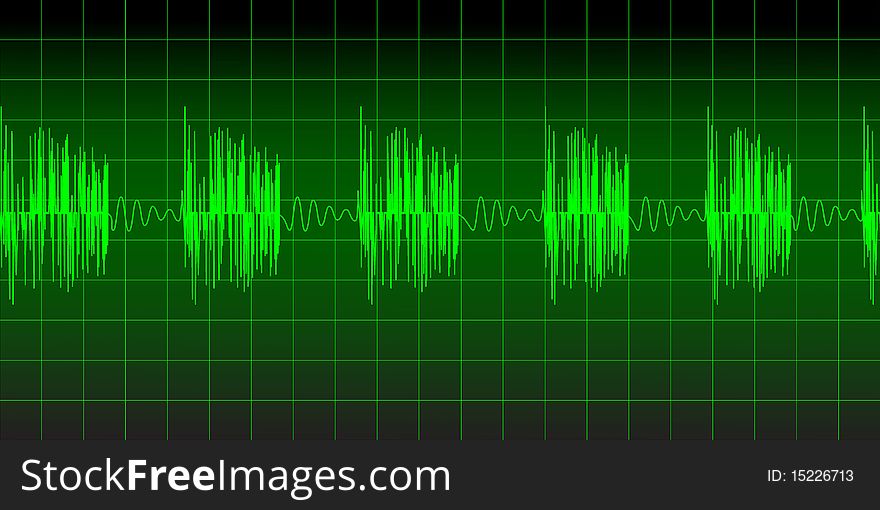 Audio green waves. Vector illustration. Audio green waves. Vector illustration