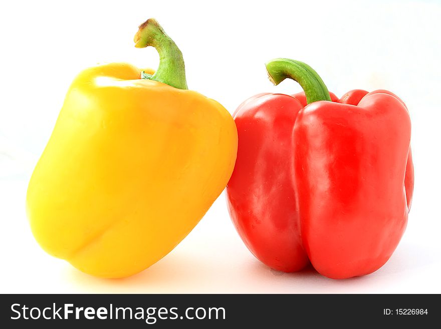 Red and Yellow pepper isolated