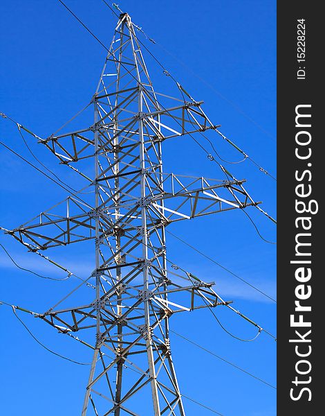 Electric Tower on Blue Sky background