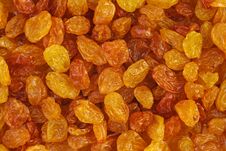 Food Background: Amber Sweet Raisins Stock Photo