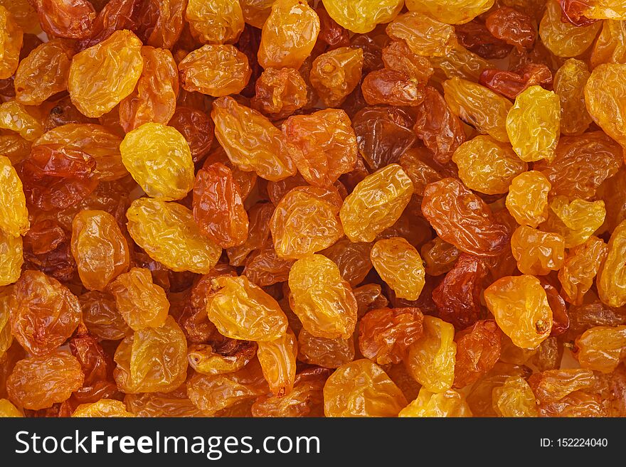 Food background: amber sweet raisins.Stack