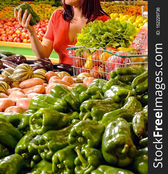 Fruits and vegetables in the supermarket. Fruits and vegetables in the supermarket