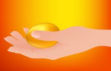 Golden Egg In Hand Royalty Free Stock Images Golden Egg In Hand Royalty Free Stock Images