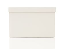 Blank White Box With Lid On White Royalty Free Stock Photography Blank White Box With Lid On White Royalty Free Stock Photography
