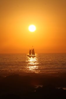 African Sunset Boat Stock Photography African Sunset Boat Stock Photography