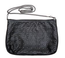 Black Leather Feminine Bag With Chain Royalty Free Stock Photo