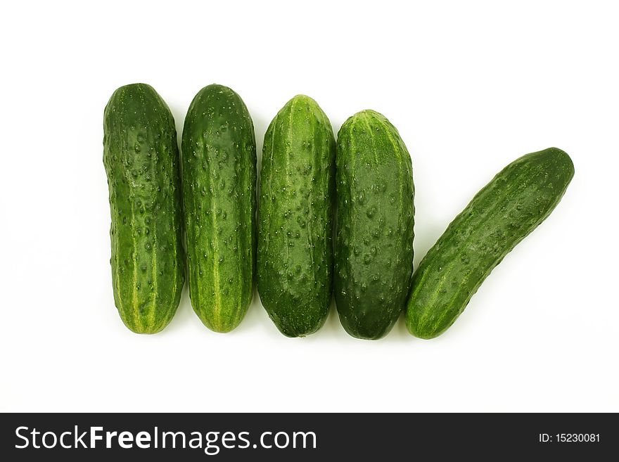 Figure cucumber on the white background
