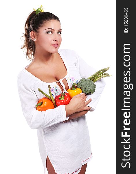 Woman And Vegetables