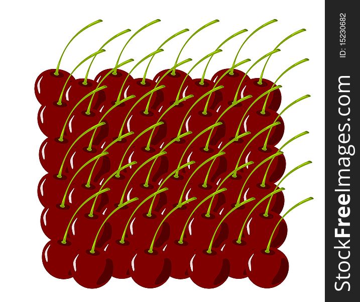 Group of sweet cherries  illustration