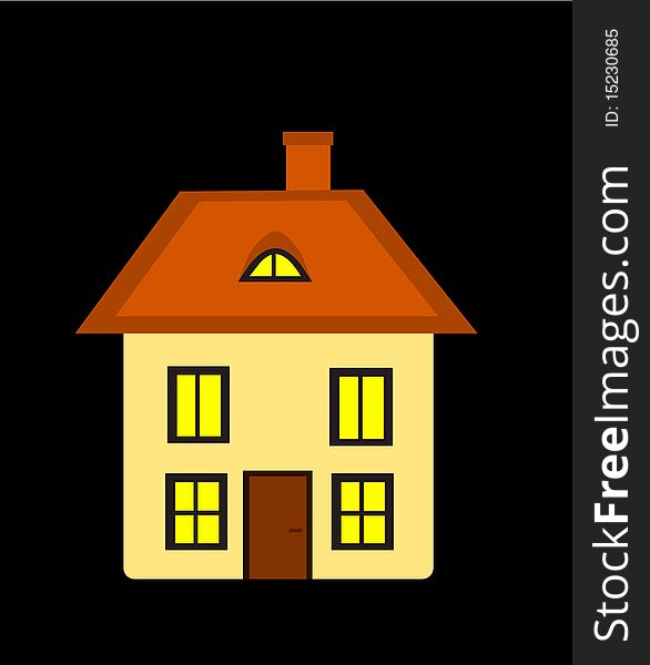 Beautiful house at night vector illustration. Beautiful house at night vector illustration