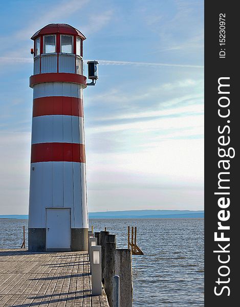 Lighthouse seen from a beach