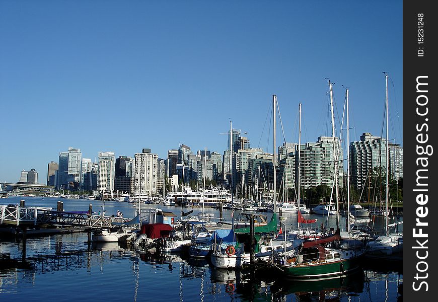 Boats and High rise Buildings on the harbor (Vancouver). Boats and High rise Buildings on the harbor (Vancouver)