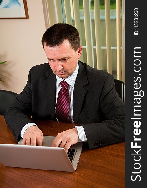 Businessman Working On Computer