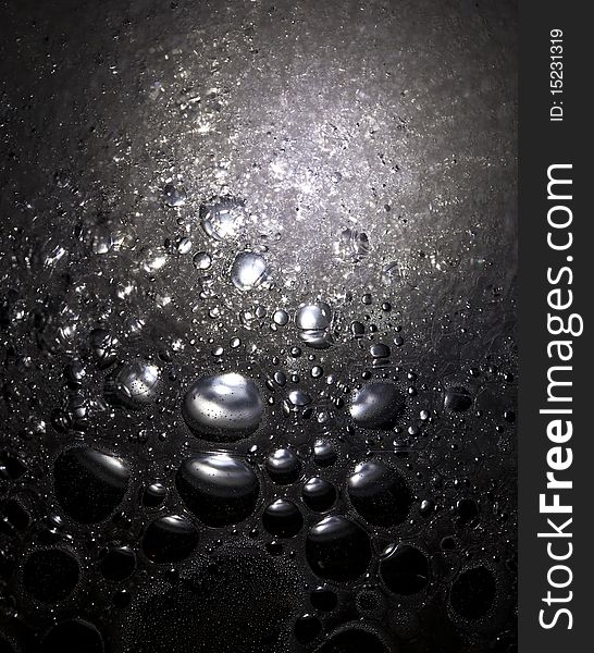 Close up of bubbles in studio setting