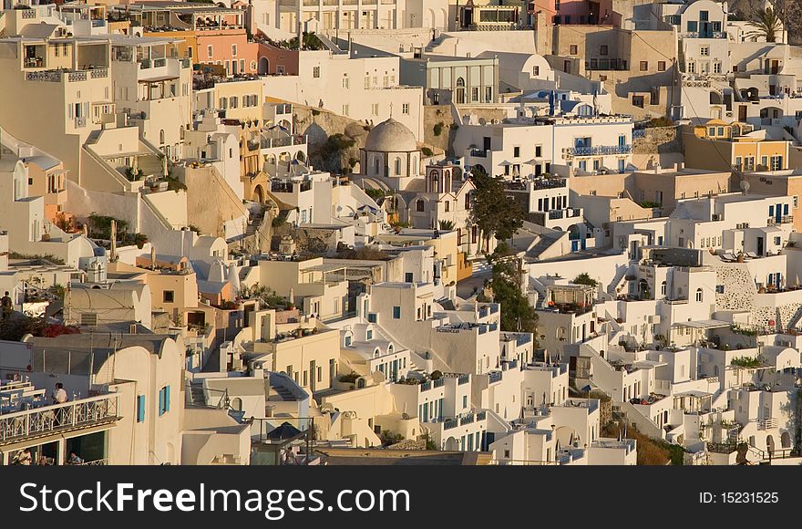 Looking over the cliffs of Santorini