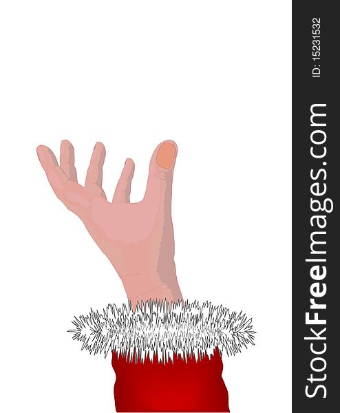 New years Hand of the person on isolated white background