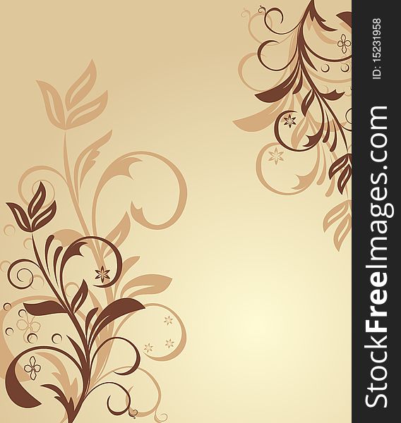 Illustration floral background card for design. Vector