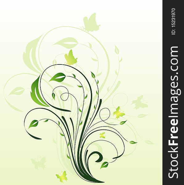 Illustration floral background for design card