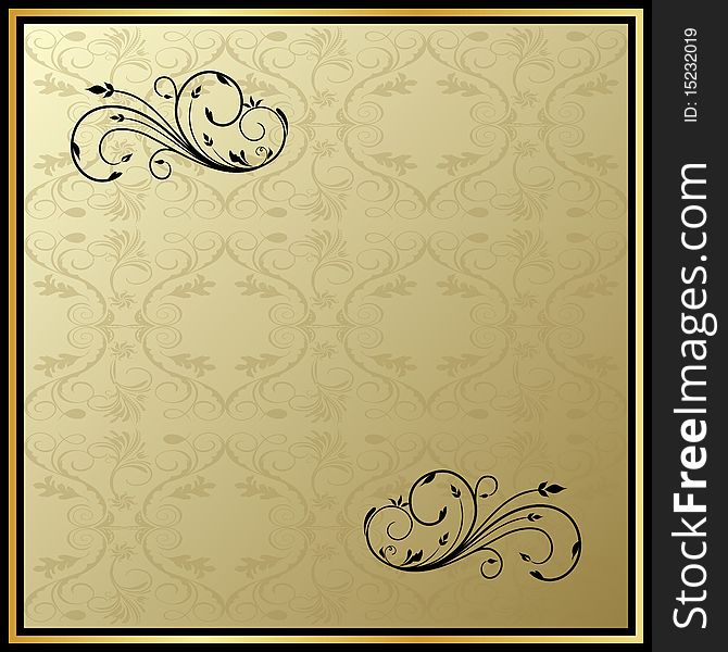 Illustration of floral vintage frame. Vector