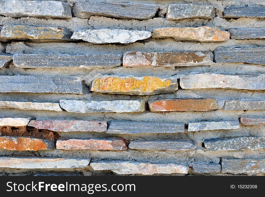Wall made from pieces of stone. Wall made from pieces of stone.