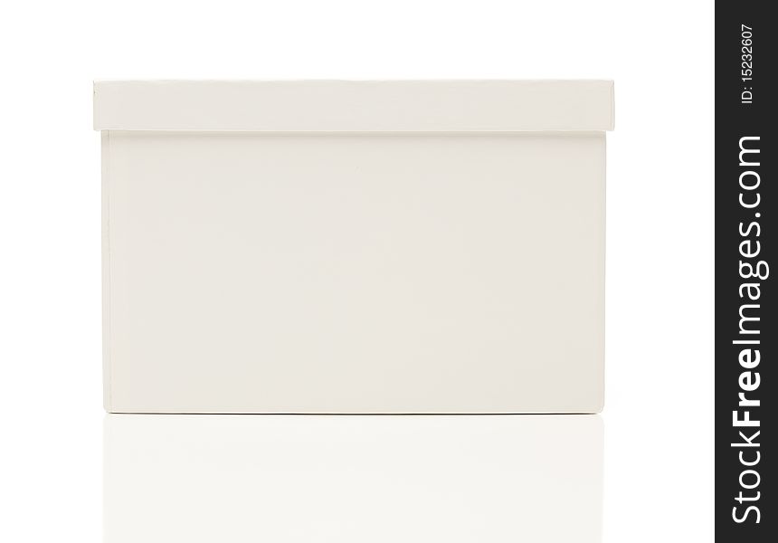 Blank White Box with Lid Isolated on a White Background Ready for Your Own Message. Blank White Box with Lid Isolated on a White Background Ready for Your Own Message.