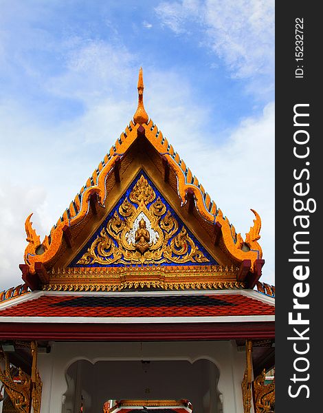 Buddhist sculpture in Emerald Buddha Temple ,Bangkok Thailand