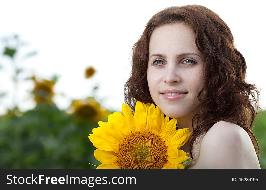 Young Beauty Woman On Sea