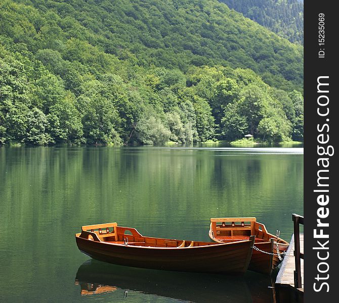 Boats on the Biograde lake. Boats on the Biograde lake