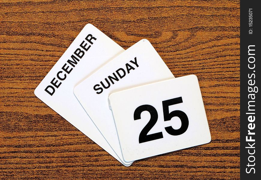 Calender showing Christmas Day, Sunday December 25th, 2011. Calender showing Christmas Day, Sunday December 25th, 2011