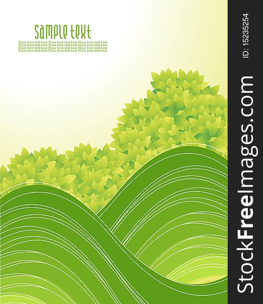This image is a illustration of abstract green nature background with waves.