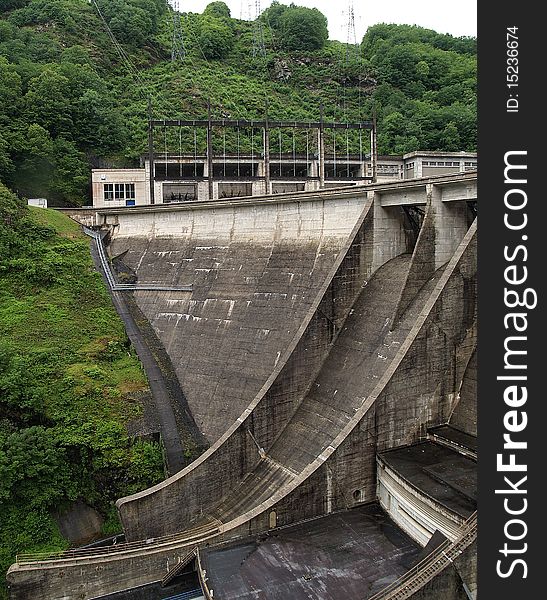 A small dam in the Correze area of Limousin France. A small dam in the Correze area of Limousin France.