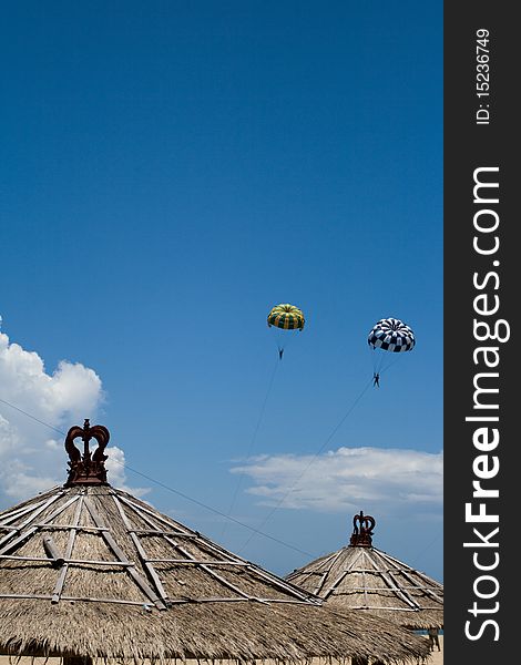 Parasail is a popular sport in Bali