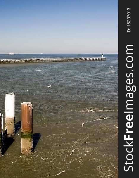 View of the port in Calais on the English Channel