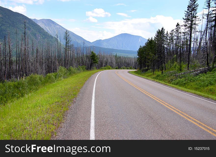 Scenic landscape on the way to Polebridge in Montana. Scenic landscape on the way to Polebridge in Montana