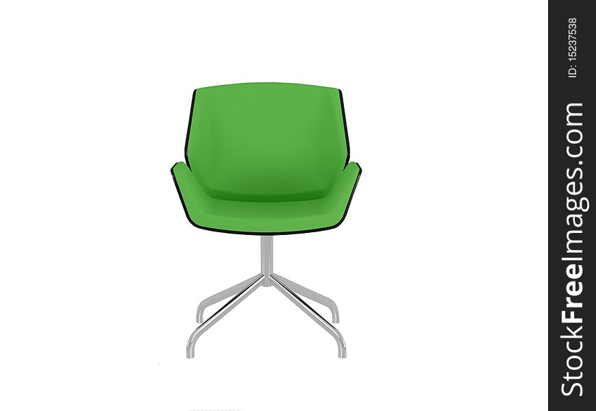Green office armchair isolated