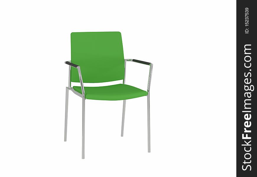 Green office armchair isolated