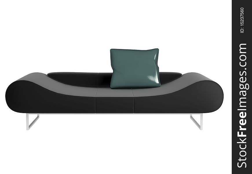 Modern black sofa isolated