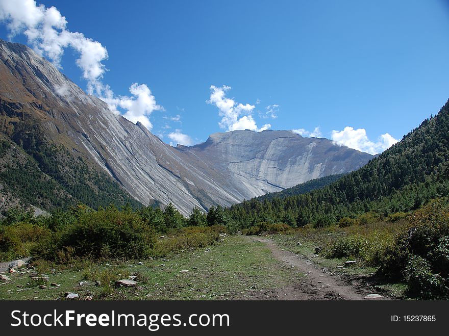 The around Annapurna trek in Nepal. The around Annapurna trek in Nepal