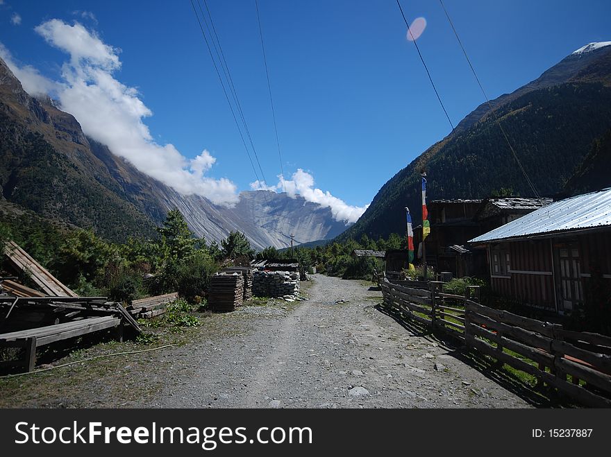 View from the around Annapurna trek in Nepal. View from the around Annapurna trek in Nepal